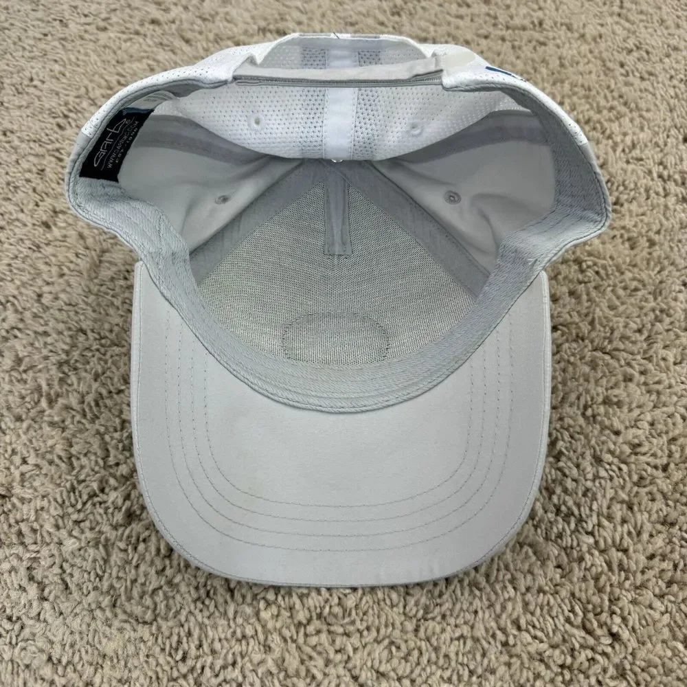 PGA‎ Jr League Hat Garb Adjustable Strap Gray White Mesh Rubber Circle Logo Cap